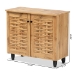 Baxton Studio Winda Modern and Contemporary Oak Brown Finished Wood 2-Door Shoe Cabinet - BSOSC864572 B-Wotan Oak
