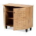 Baxton Studio Winda Modern and Contemporary Oak Brown Finished Wood 2-Door Shoe Cabinet - BSOSC864572 B-Wotan Oak