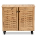 Baxton Studio Winda Modern and Contemporary Oak Brown Finished Wood 2-Door Shoe Cabinet - BSOSC864572 B-Wotan Oak