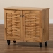 Baxton Studio Winda Modern and Contemporary Oak Brown Finished Wood 2-Door Shoe Cabinet - BSOSC864572 B-Wotan Oak