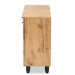 Baxton Studio Winda Modern and Contemporary Oak Brown Finished Wood 3-Door Shoe Cabinet - BSOSC864573 B-Wotan Oak