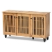 Baxton Studio Fernanda Modern and Contemporary Oak Brown Finished Wood 3-Door Shoe Cabinet