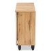 Baxton Studio Fernanda Modern and Contemporary Oak Brown Finished Wood 3-Door Shoe Cabinet - BSOSC864573 A-Wotan Oak
