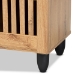 Baxton Studio Fernanda Modern and Contemporary Oak Brown Finished Wood 3-Door Shoe Cabinet - BSOSC864573 A-Wotan Oak