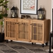 Baxton Studio Fernanda Modern and Contemporary Oak Brown Finished Wood 3-Door Shoe Cabinet - BSOSC864573 A-Wotan Oak