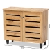 Baxton Studio Gisela Modern and Contemporary Oak Brown Finished Wood 2-Door Shoe Storage Cabinet - BSOSC865512M-Wotan Oak