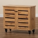 Baxton Studio Gisela Modern and Contemporary Oak Brown Finished Wood 2-Door Shoe Storage Cabinet - BSOSC865512M-Wotan Oak