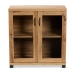 Baxton Studio Zentra Modern and Contemporary Oak Brown Finished Wood 2-Door Storage Cabinet with Glass Doors - BSOSR 890001-Wotan Oak