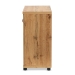 Baxton Studio Zentra Modern and Contemporary Oak Brown Finished Wood 2-Door Storage Cabinet with Glass Doors - BSOSR 890001-Wotan Oak