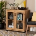 Baxton Studio Zentra Modern and Contemporary Oak Brown Finished Wood 2-Door Storage Cabinet with Glass Doors - BSOSR 890001-Wotan Oak