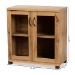 Baxton Studio Zentra Modern and Contemporary Oak Brown Finished Wood 2-Door Storage Cabinet with Glass Doors - BSOSR 890001-Wotan Oak