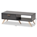 Baxton Studio Kelson Modern and Contemporary Dark Grey and Gold Finished Wood Coffee Table - BSOLV19CFT1914-Dark Grey-CT