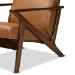 Baxton Studio Bianca Mid-Century Modern Walnut Brown Finished Wood and Tan Faux Leather Effect 2-Piece Lounge chair and Ottoman Set - BSOBianca-Tan/Walnut Brown-2PC Set