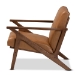 Baxton Studio Bianca Mid-Century Modern Walnut Brown Finished Wood and Tan Faux Leather Effect Lounge Chair - BSOBianca-Tan/Walnut Brown-CC