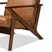Baxton Studio Bianca Mid-Century Modern Walnut Brown Finished Wood and Tan Faux Leather Effect Lounge Chair - BSOBianca-Tan/Walnut Brown-CC