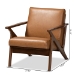 Baxton Studio Bianca Mid-Century Modern Walnut Brown Finished Wood and Tan Faux Leather Effect Lounge Chair - BSOBianca-Tan/Walnut Brown-CC
