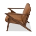 Baxton Studio Bianca Mid-Century Modern Walnut Brown Finished Wood and Tan Faux Leather Effect Loveseat - BSOBianca-Tan/Walnut Brown-LS