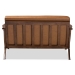 Baxton Studio Bianca Mid-Century Modern Walnut Brown Finished Wood and Tan Faux Leather Effect Loveseat - BSOBianca-Tan/Walnut Brown-LS