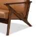 Baxton Studio Bianca Mid-Century Modern Walnut Brown Finished Wood and Tan Faux Leather Effect Loveseat - BSOBianca-Tan/Walnut Brown-LS