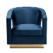 Baxton Studio Neville Modern Luxe and Glam Navy Blue Velvet Fabric Upholstered and Gold Finished Metal Armchair - BSOTSF-6743-Navy Velvet/Gold-CC