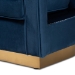 Baxton Studio Neville Modern Luxe and Glam Navy Blue Velvet Fabric Upholstered and Gold Finished Metal Armchair - BSOTSF-6743-Navy Velvet/Gold-CC