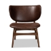 Baxton Studio Marcos Mid-Century Modern Dark Brown Faux Leather Effect and Walnut Brown Finished Wood Living Room Accent Chair - BSOWM5002-Dark Brown/Walnut-CC
