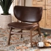 Baxton Studio Marcos Mid-Century Modern Dark Brown Faux Leather Effect and Walnut Brown Finished Wood Living Room Accent Chair - BSOWM5002-Dark Brown/Walnut-CC
