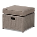 Baxton Studio Haina Modern and Contemporary Grey Fabric Upholstered and Grey Finished Synthetic Rattan 6-Piece Patio Set - BSOMLM-210592-Light Grey