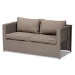 Baxton Studio Haina Modern and Contemporary Grey Fabric Upholstered and Grey Finished Synthetic Rattan 6-Piece Patio Set - BSOMLM-210592-Light Grey