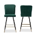 Baxton Studio Preston Modern Luxe and Glam Green Velvet Fabric Upholstered and Two-Tone Black and Gold Finished Metal 2-Piece Bar Stool Set - BSODC179-Emerald Green Velvet/Gold-BS
