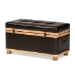 Baxton Studio Gendry Modern Rustic Transitional Dark Brown Faux Leather Upholstered and Oak Brown Finished Wood Large Storage Ottoman