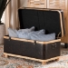 Baxton Studio Gendry Modern Rustic Transitional Dark Brown Faux Leather Upholstered and Oak Brown Finished Wood Large Storage Ottoman - BSOJY20B054L-Dark Brown-Large Otto