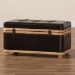 Baxton Studio Gendry Modern Rustic Transitional Dark Brown Faux Leather Upholstered and Oak Brown Finished Wood Large Storage Ottoman - BSOJY20B054L-Dark Brown-Large Otto