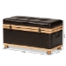 Baxton Studio Gendry Modern Rustic Transitional Dark Brown Faux Leather Upholstered and Oak Brown Finished Wood Large Storage Ottoman - BSOJY20B054L-Dark Brown-Large Otto