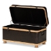 Baxton Studio Gendry Modern Rustic Transitional Dark Brown Faux Leather Upholstered and Oak Brown Finished Wood Large Storage Ottoman - BSOJY20B054L-Dark Brown-Large Otto