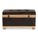 Baxton Studio Gendry Modern Rustic Transitional Dark Brown Faux Leather Upholstered and Oak Brown Finished Wood Large Storage Ottoman - BSOJY20B054L-Dark Brown-Large Otto