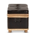 Baxton Studio Gendry Modern Rustic Transitional Dark Brown Faux Leather Upholstered and Oak Brown Finished Wood Large Storage Ottoman - BSOJY20B054L-Dark Brown-Large Otto