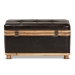 Baxton Studio Gendry Modern Rustic Transitional Dark Brown Faux Leather Upholstered and Oak Brown Finished Wood Large Storage Ottoman - BSOJY20B054L-Dark Brown-Large Otto
