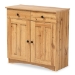 Baxton Studio Lauren Modern and Contemporary Oak Brown Finished Wood 2-Door Buffet Kitchen Cabinet
