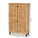 Baxton Studio Winda Modern and Contemporary Oak Brown Finished Wood 4-Door Shoe Storage Cabinet - BSOSC864574 B-Wotan Oak