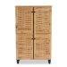 Baxton Studio Winda Modern and Contemporary Oak Brown Finished Wood 4-Door Shoe Storage Cabinet - BSOSC864574 B-Wotan Oak