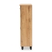 Baxton Studio Winda Modern and Contemporary Oak Brown Finished Wood 4-Door Shoe Storage Cabinet - BSOSC864574 B-Wotan Oak