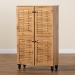 Baxton Studio Winda Modern and Contemporary Oak Brown Finished Wood 4-Door Shoe Storage Cabinet - BSOSC864574 B-Wotan Oak