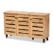 Baxton Studio Gisela Modern and Contemporary Oak Brown Finished Wood 3-Door Shoe Storage Cabinet