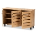 Baxton Studio Gisela Modern and Contemporary Oak Brown Finished Wood 3-Door Shoe Storage Cabinet - BSOSC865513M-Wotan Oak