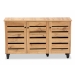 Baxton Studio Gisela Modern and Contemporary Oak Brown Finished Wood 3-Door Shoe Storage Cabinet - BSOSC865513M-Wotan Oak