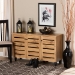 Baxton Studio Gisela Modern and Contemporary Oak Brown Finished Wood 3-Door Shoe Storage Cabinet - BSOSC865513M-Wotan Oak