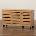 Baxton Studio Gisela Modern and Contemporary Oak Brown Finished Wood 3-Door Shoe Storage Cabinet - BSOSC865513M-Wotan Oak