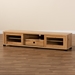 Baxton Studio Beasley Modern and Contemporary Oak Brown Finished Wood 1-Drawer TV Stand - BSOTV834180-Wotan Oak