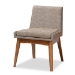 Baxton Studio Nexus Mid-Century Modern Gravel Fabric Upholstered and Walnut Brown Finished Wood 5-Piece Dining Set - BSOBBT5280-Gravel/Walnut-5PC Dining Set